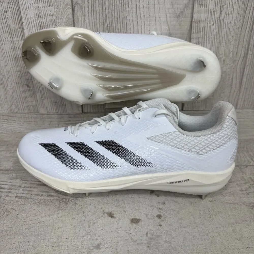Adidas Adizero Electric Baseball Metal CLEATS Men Size 13 White/Black Metallic
